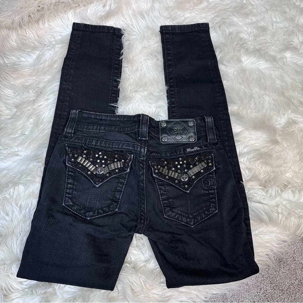 Nwot Black miss me bejeweled pocket skinny